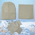 thumbnail image 2 of Women's Scarf Hat And Gloves Set Winter Beanie Hat Scarf Gloves Warm Fleece Knit Winter Hats Screen Gloves Neck Scarf Set Winter Gifts For Unisex Adult, Women's Accessories Scarf ,Hat,& Gloves, 2 of 3