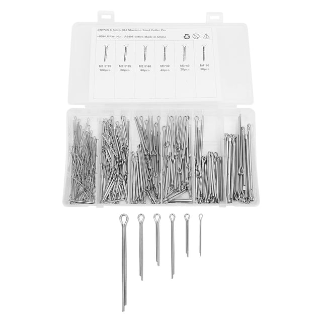 Cotter Split Pins,340Pcs/Set Cotter Pin Assortment Split Pins Retaining Pin High-Intensity Output