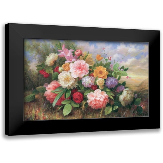 Guo, Jimmy 14x10 Black Modern Framed Museum Art Print Titled - Bouquet of Flowers