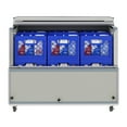 thumbnail image 2 of 49 in. Commercial Milk Cooler for School and Cafeteria,12 Crate Capacity with Heavy Duty Casters in Stainless Steel and White (KM-MC49-HDC), 2 of 13