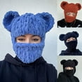 thumbnail image 4 of Bear Ear Balaclava Bear Ear Hat Scarf Balaclava Party Hat Funny Hooded Winter Warm Hooded, 4 of 6
