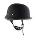 thumbnail image 2 of Medio casco de alemán vintage de crucero de motocicleta DOT negro , negro brillante, plateado espejo, 2 of 8