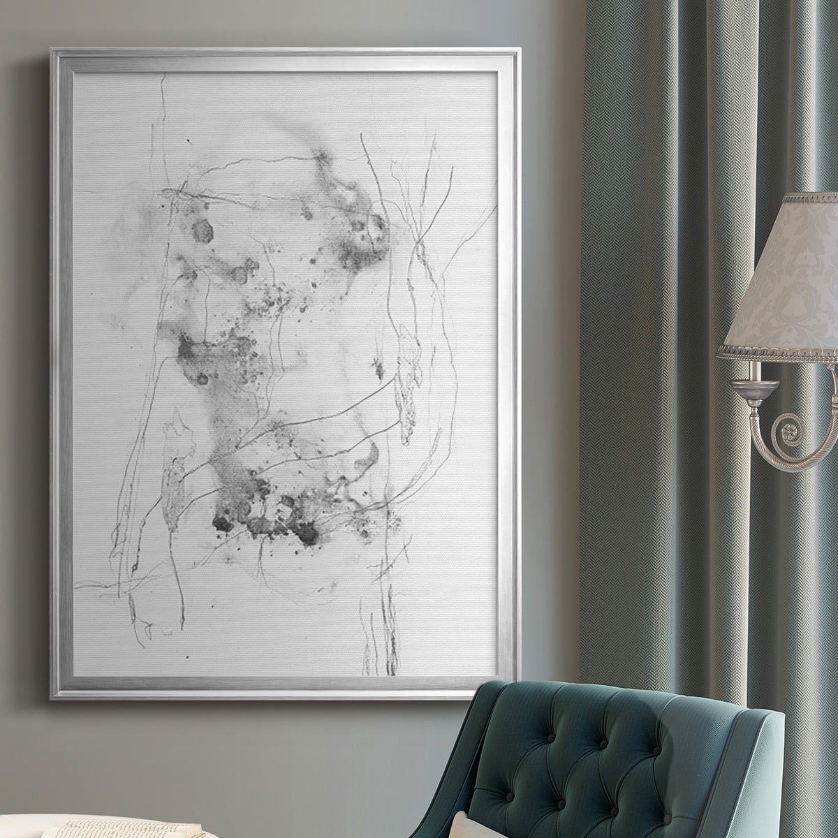 Graphite Abstract IV Premium Framed Print, in Gold, Black, or Silver - Ready to Hang