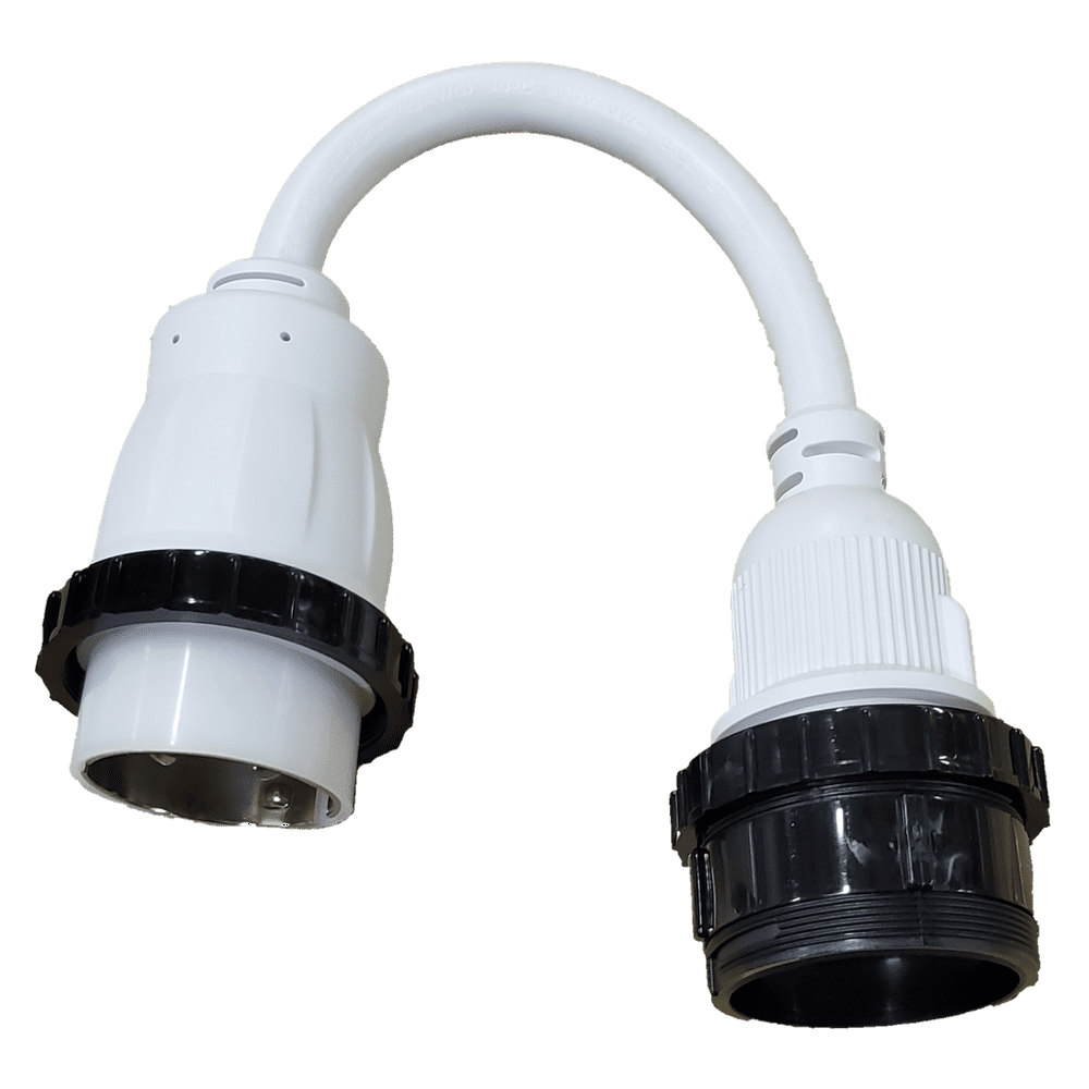 High Tide Marine WHITE 50 Amp Male to Locking 30 amp Female adapter