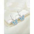 thumbnail image 6 of Starchenie Butterfly Earrings for Women 925 Sterling Silver Leverback Earrings Birthstone March Aquamarine Butterfly Jewelry Gifts, 6 of 7