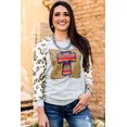 thumbnail image 4 of POGLIP Manches Courtes pour Femmes en Serape Gris et Imprimé Animal, 4 of 6