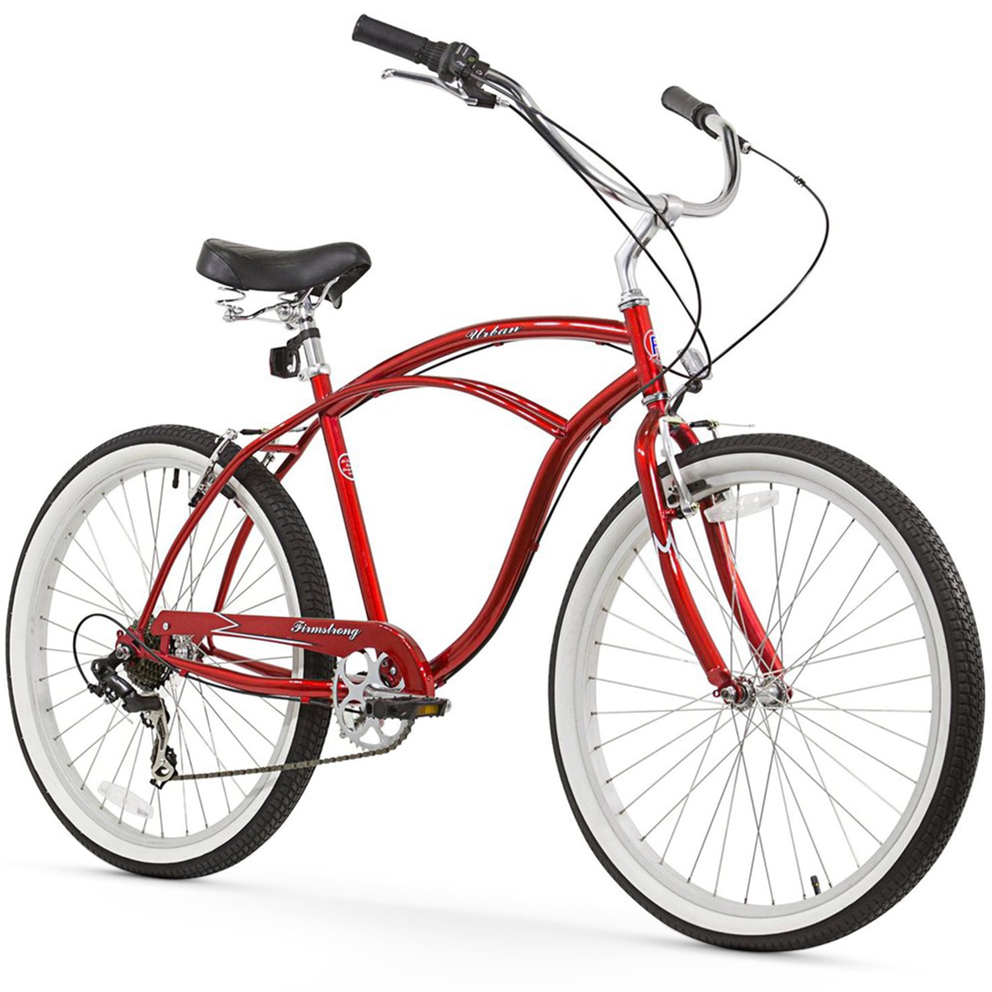26" Beach Cruiser Bike Bicycle Firmstrong Urban Men 21 SPEED Red 