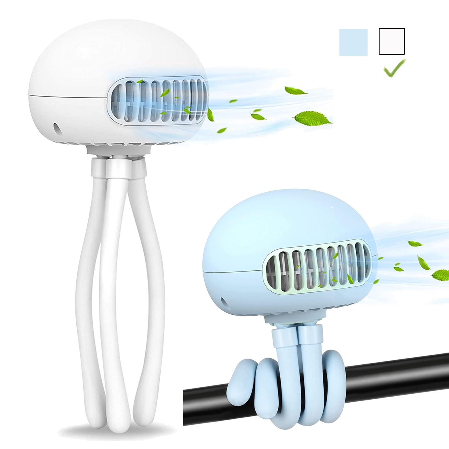 Stroller Fan, 4000mah Portable Bladeless Fan, Mini Handheld Fan with