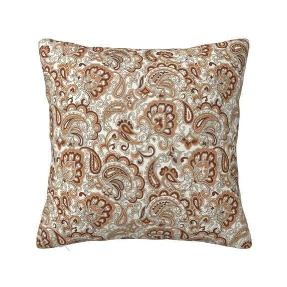 Fuzoiu Indian Paisley1 Print Square Pillow Cover,Hidden Zipper Design,Luxury Square Pillow Case, Throw Pillow,Couch Cushion-12"x12"