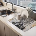 thumbnail image 2 of Woman Portrait Dish Drying Mats for Kitchen Counter, Abstract Female Gold White Floral Absorbent Coffee Bar Mat with Non-slip Rubber Backed Quick Drying Dish Rack Pad 12"x16", 2 of 9