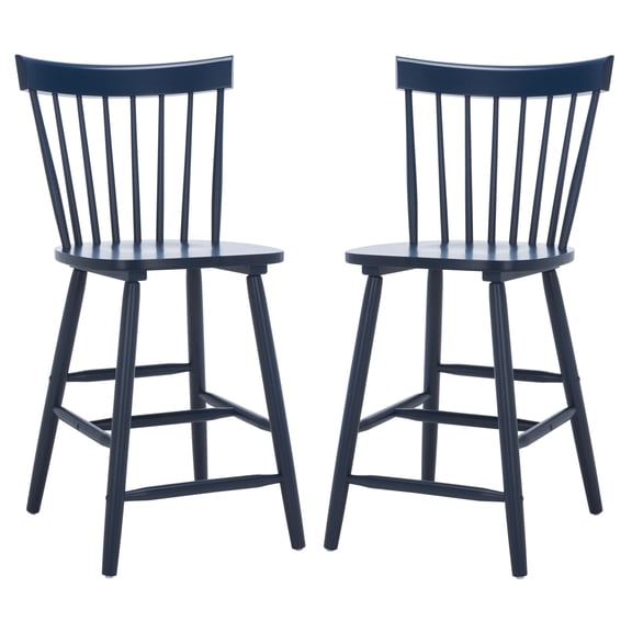 SAFAVIEH Providence Square Mid Back Counter Stool, Navy (Set of 2)