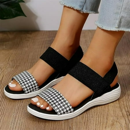 

Lightweight Flat Sandals for Women Summer Fashion Casual Open Toe Slip On Slipper Solid Comfortable Breathable Outdoor Ladies Shoes