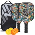 thumbnail image 1 of Pickleball Paddle Carbon Fiber Pickle Ball Rackets For Pros, Lightweight Graphite & Carbon Fiber Paddles With Honeycomb Core, 2 Paddels, 4 Balls & Carry Bag (Vinsguir), 1 of 5