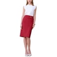 thumbnail image 2 of INSPIRE CHIC Women's Pencil Skirt High Waist Elegant Work Office Bodycon Skirts XL Dark Red, 2 of 4