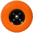 thumbnail image 4 of Heavy-Duty Flat free PU foam Tire and Wheel - 4.10/3.50-4", 10" Diameter, 5/8" Axle Bore Hole, 2.2" Offset Hub and Double Sealed Bearings for Hand Trucks Replacement,orange color,, 4 of 9