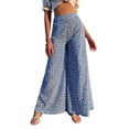 thumbnail image 2 of hirigin Women's Wide Leg Pants, High Waist Floral Printed Baggy Loose Casual Straight Trousers, XS/S/M/L/XL, 2 of 6