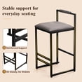 thumbnail image 4 of SESSLIFE Bar Stools Set of 2, Counter Height Bar Stools with PU Leather & Metal Legs, Barstools with Back, Bar Chairs for Kitchen Island, Gray, 4 of 8