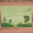 thumbnail image 5 of Ambesonne Adventure Theme Jigsaw Puzzle Durable Cardboard, Biker Trees Clouds, 1000 pcs, Pastel Green Khaki Fawn, 5 of 5