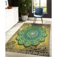 thumbnail image 4 of Ethnic Decorative Rug, Mystic Mandala Culture Karma Calmness and Harmony Boho Design, Quality Carpet for Bedroom Dorm and Living Room, 6 Sizes, Turquoise Beige, by Ambesonne, 4 of 4