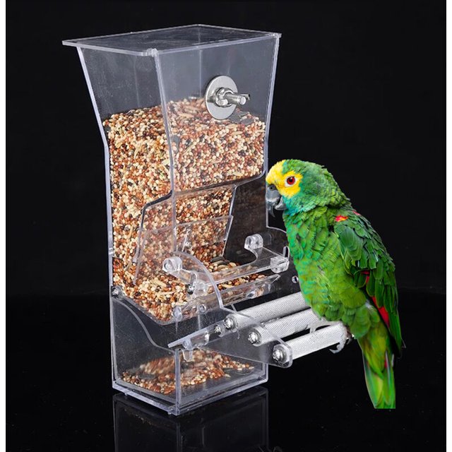 Alimentador colgante para jaula de comedero para pájaros, caja de alimentación para casa de pájaros, alimentador colgante para loros, contenedores de alimentación para exteriores, accesorios para jaula, comederos esquí esquí Gafas de esquí