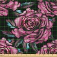 thumbnail image 2 of Ambesonne Floral Fabric by the Yard Upholstery, Romantic English Roses Print, 3 Yards, Pastel Pink and Pale Blue, 2 of 5