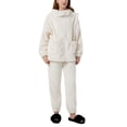 thumbnail image 2 of Vetsdori Womens Long Sleeve Pajamas Sets Fleece Nightwear PJS Pockets,2 Pieces Sleepwear Pants Fashion Pajamas for Women Soft, 2 of 7
