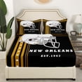 thumbnail image 2 of Bedding Set Football Sports Bed Sheets Queen, American Football City Fitted Sheet Vintage Stars Stripes Decor Sheets For Teenagers Youth Bedroom (New Orleans), 2 of 5