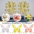 thumbnail image 1 of Pared-Down Mariposa 3D, Decorativa Dorada, Lujo, Transforming Habit, Fondant y Bodas y Baby Shower, Fácil de Usar, Peradhesivo, Juego 12 Piezas, Tamaños de 6, 8 y 12 Cm, 1 of 1