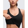 thumbnail image 3 of CRZ YOGA Butterluxe Racerback Wireless Padded Yoga Longline Sports Bra for Women V Neck Crop Tank Tops, 3 of 6