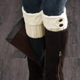 thumbnail image 2 of 3 Pairs Womens Short Boots Socks Crochet Knitted Boot Cuffs Leg Warmers Socks, 2 of 12