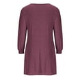 thumbnail image 5 of Mrat Trendy Dresses for Women 2024 Women's Fashion Casual Solid Color Long Sleeve Round-Neck Mid-Calf Dress Elegant Dresses for Women S-369 Hot-Pink 3XL, 5 of 8