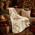 thumbnail image 3 of Vintage Botanical Rose Floral, Cozy Botanical Garden Scene, Warm Flannel Blanket for Sunroom and Reading Nook, Garden Lovers Thanksgiving Gift, Botanical Home Decor, 3 of 9