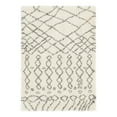 thumbnail image 3 of Unique Loom Rabat Shag Collection Area Rug - Geometric (4' 1" x 6' 1" Rectangle Pure Ivory/Gray), 3 of 7