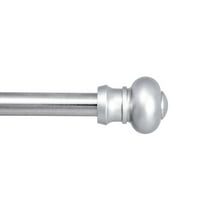 Kenney Ashby 48-84" Petite Café Adjustable Curtain Rod, 7/16" Dia., Satin Silver