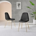 thumbnail image 2 of Furniturebox UK Corona Modern Adult Faux Leather Dining Side Chairs, Black (Set of 1), 2 of 6