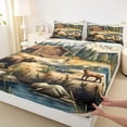 thumbnail image 3 of Homewish Jungle Bear Deer Bed Sheets,Country Farmhouse Lodge King Sheets,Hello Fall Sheet Set For Teens,Ultra Soft Home Decor,4pcs, 3 of 7