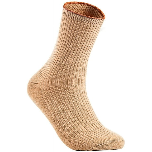Lian LifeStyle Women's 1 Pair Socks Casual Solid Size 7-9(Beige)
