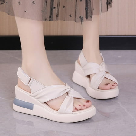 

Aayomet Women s Sandals Customized Open Toe Platform Wedge Slope Heel Fashion Ladies Slippers And Women Shoes Sandals White 8