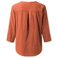 thumbnail image 1 of Camisa abotonada de color liso con cuello en V: estilo informal y elegante, versátil para combinar con otras prendas, tejido de poliéster de alta calidad., 1 of 4