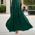 thumbnail image 3 of Weardear Women’s Boho Skirt Elastic High Waist Dress Pleated A-Line Flowy Swing Asymmetric Tiered Maxi Long Skirt Dress with Pockets, 3 of 5