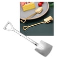 thumbnail image 3 of Cuchara de acero inoxidable para mezclar café, helado, batidos, aperitivos y utensilios de cocina. Papel de oro rosa cuadrado plateado, 3 of 9