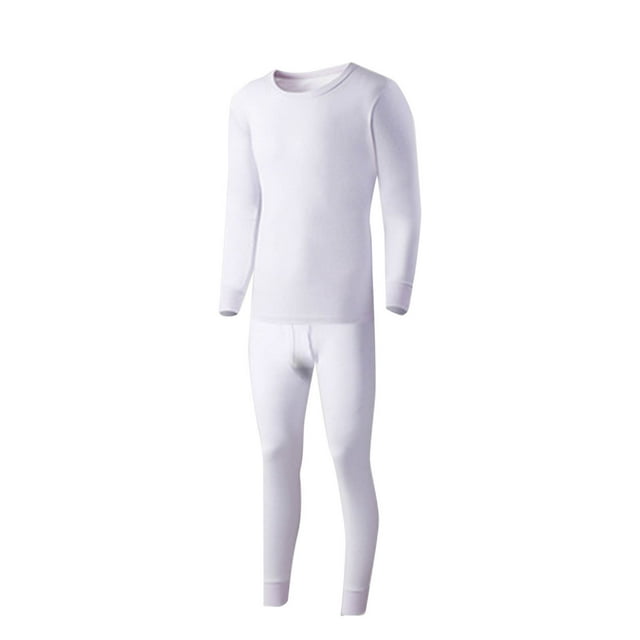 Chemises à Manches Longues pour Hommes Chemises à Manches Longues pour Hommes Coton Uni Coton Mince Col Rond Manches Longues sous-Vêtements Pantalon Ensemble
