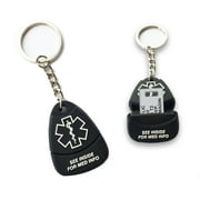 Responder Medical Alert ID Keychain. Waterproof, Hypoallergenic Silicone Medical Alert Identification. 10 lines of Custom Engraving. Complimentary 12-Month Access PHR (Personal Health Record)