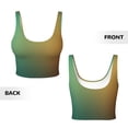 thumbnail image 5 of Lsque Orange To Teal Gradient Printed Women'S Sports Bra, Compression, Moisture Wicking, High-Impact Sports Bra For Women,Supportive sports bra-Small, 5 of 9