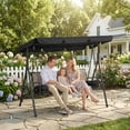 thumbnail image 2 of Outsunny 3-Seat Porch Swing with Canopy Outdoor Swing Chair w/ Rattan Seat, 2 of 10