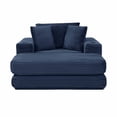 thumbnail image 4 of Lunale Boneless Chaise Lounge Chair with Ottoman, 52" Oversized 3-in-1 Convertible Sofa Chair for Living Room, Blue Corduroy, 4 of 9