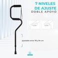 thumbnail image 3 of Bastón de Aluminio Ligero con Doble Apoyo en un Punto | Resistente | 7 Niveles de Altura NEGRO, 3 of 8