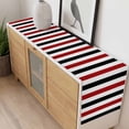 thumbnail image 4 of Red Black Stripe Table Runner - 72 Inch Long, Kitchen Dining Table Runner Dresser Scarves, Farmhouse Watercolor Modern Geometric Farmhouse Decor for Coffee Tables Wedding Party Banquet, 4 of 8