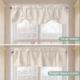 thumbnail image 5 of Tie Up Valance Curtain for Kitchen, Abstract Wave Stripes Beige Rod Pocket Short Curtains Adjustable Tie-Up Shade Valances, Geometric White Lines Art Window Treatment for Bathroom Living Room Bedroom, 5 of 9