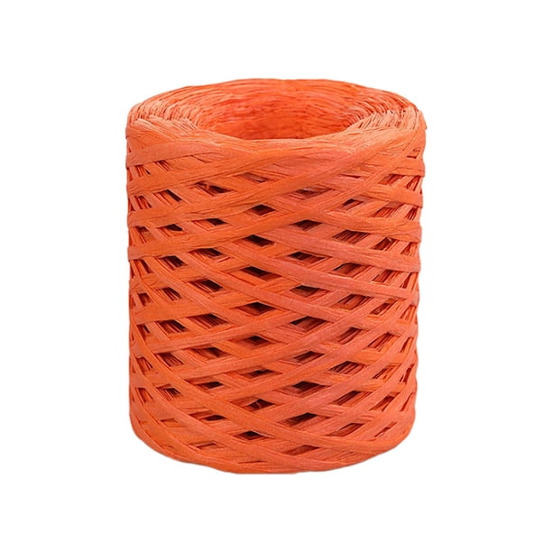 Adorno de cinta de papel de rafia de 656 pies, reciclable y duradero, para tejer y envolver regalos. Naranja
